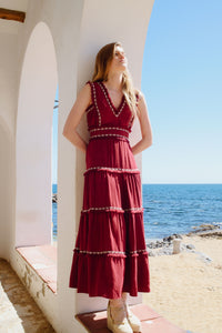 Vestido Grecca Burdeos